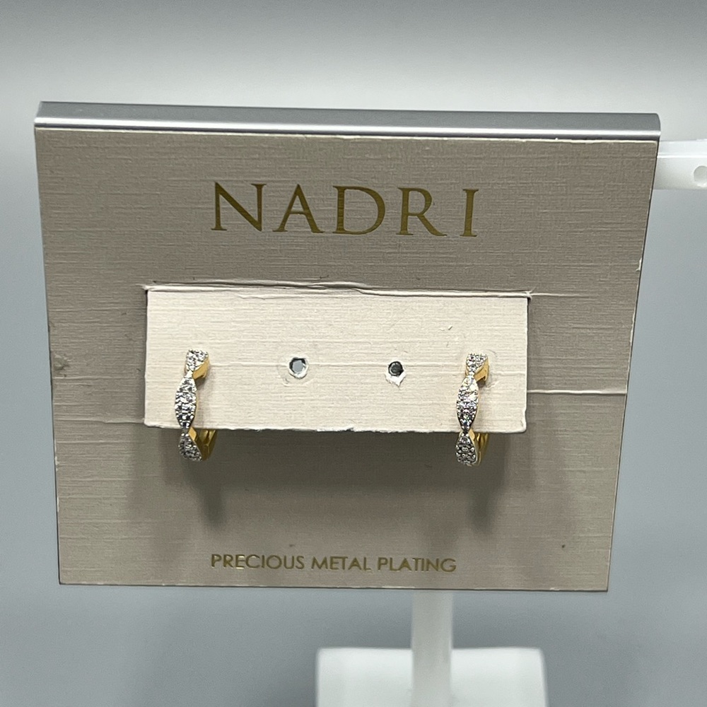 Nardi Gold Plated/Crystal Huggie Earrings